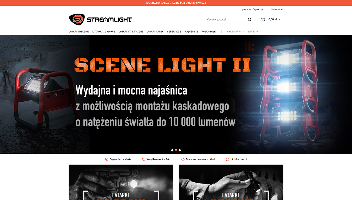 Zrzut z ekraniu sklepu Stremlight.pl