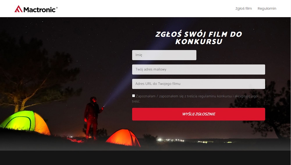 Zrzut z ekranu ze strony konkurs.mactronic.pl